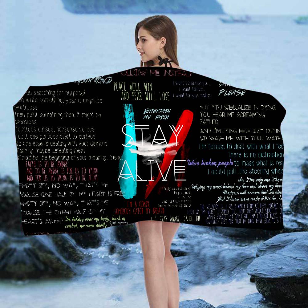 Популярные пляжные полотенца из микрофибры группы Twenty One Pilots, быстросохнущие, для песка, для бассейна, для путешествий, йоги