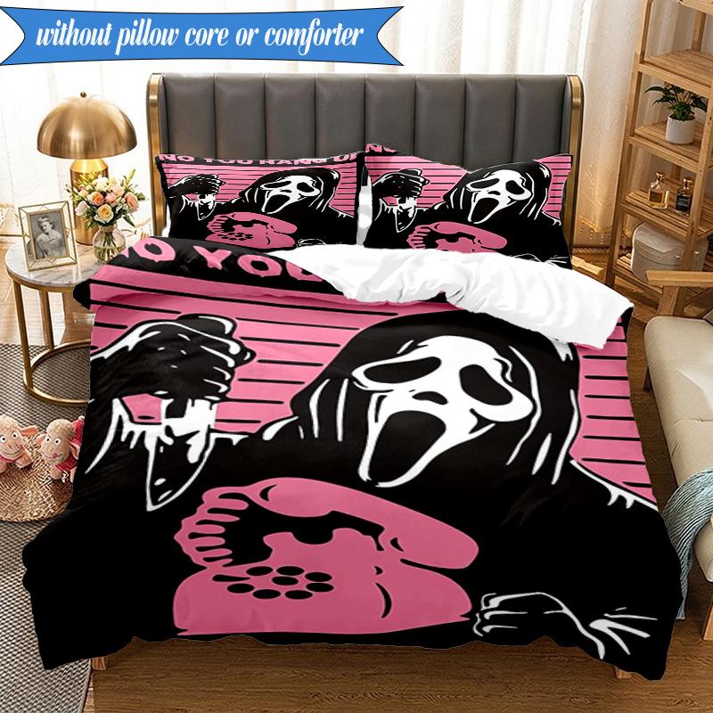 Scr-eam Horror Movie 3pcs K-pop music group Bedding set,Ideal for Bedroom, Dormitory,Including Duvet Cover And 2pcs Pillowcases,Fan gifts