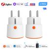 Tuya Smart Zigbee 3,0, вилка питания 16a, розетка европейского стандарта, беспроводной счетчик, розетка с дистанционным управлением, работает с Alexa Google Home Need Hub