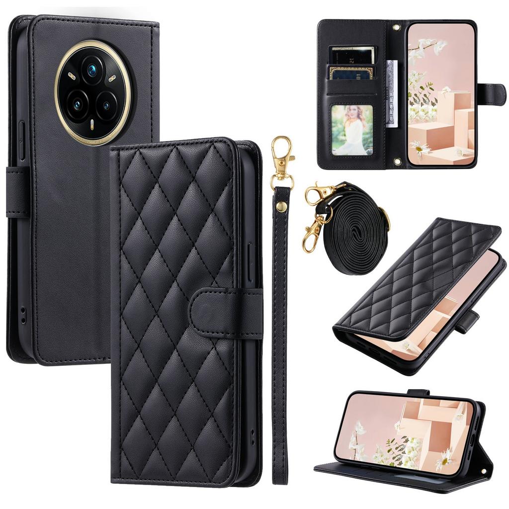 For Realme 14 Pro 5G Case Wallet Rhombus Grid PU Leather Phone Cover