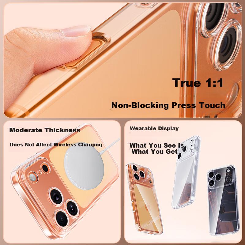 KMaxAI iPhone 17 Pro Case, Slim Full Body Protection Cover for Apple 17 Pro, Clear TPU Soft with Lens Protection, Transparent