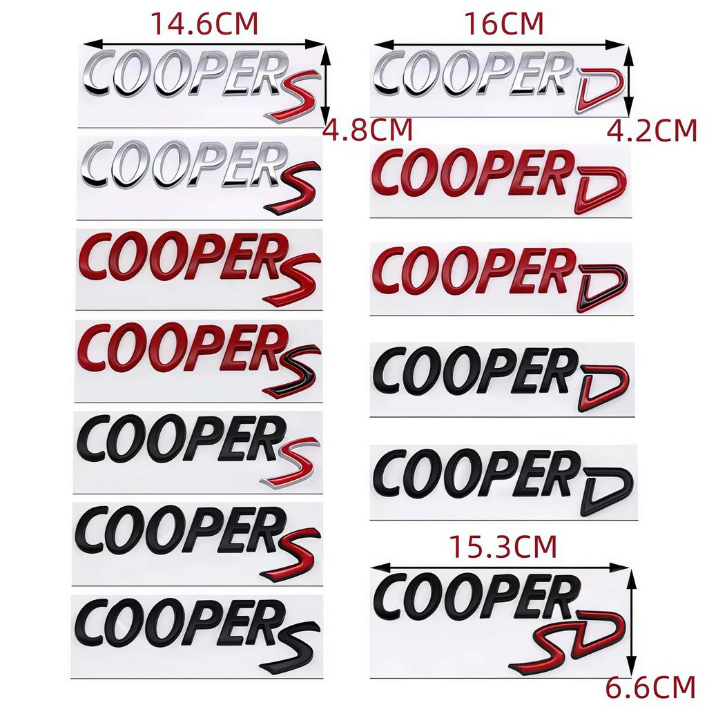 3D Metal COOPERS/D/SD Letter Badge Sticker Rear Trunk Emblem Decal High-Quality Automotive Exterior Accessories