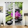 Orchid Dewdrop Zen Stone Arrow Bamboo Curtains for Bedroom Living Room Drapes Kitchen Children's Room Window Curtain Home Decor