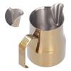 Milk Frothing Cup Stainless Steel Potbellied Fancy Coffee Frothing Jug Pitcher for Home Office(Gold 350ml)