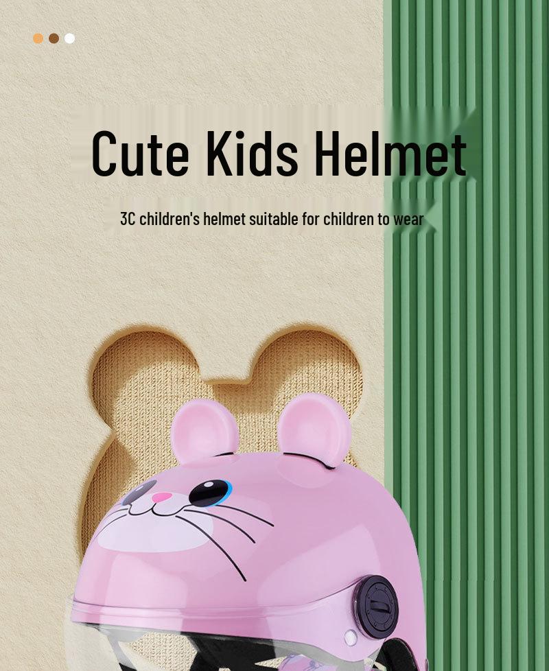 Children's Cycling Helmet with Anti-fog UV Goggles and Sound Ears