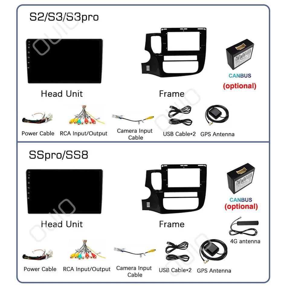 Android13 Carplay радио для Mitsubishi Outlander 3 GF0W GG0W 2012 2013-2018 стереосистема мультимедийный проигрыватель Android Auto GPS Navi