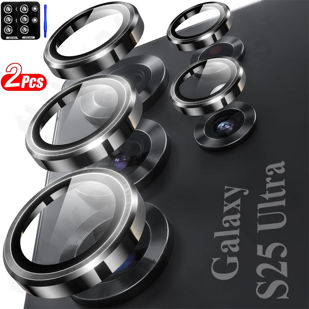 2 PCS for Samsung Galaxy S25 S24 Ultra Plus A56 A36 A55 A35 Camera Lens Protector Tempered Glass Screen Protector Metal Scratch