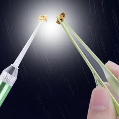 Детская ложка для чистки ушей со светодиодной вспышкой Кюретка для удаления ушной серы Визуальный детский пинцет для удаления ушной серы Ушной нос