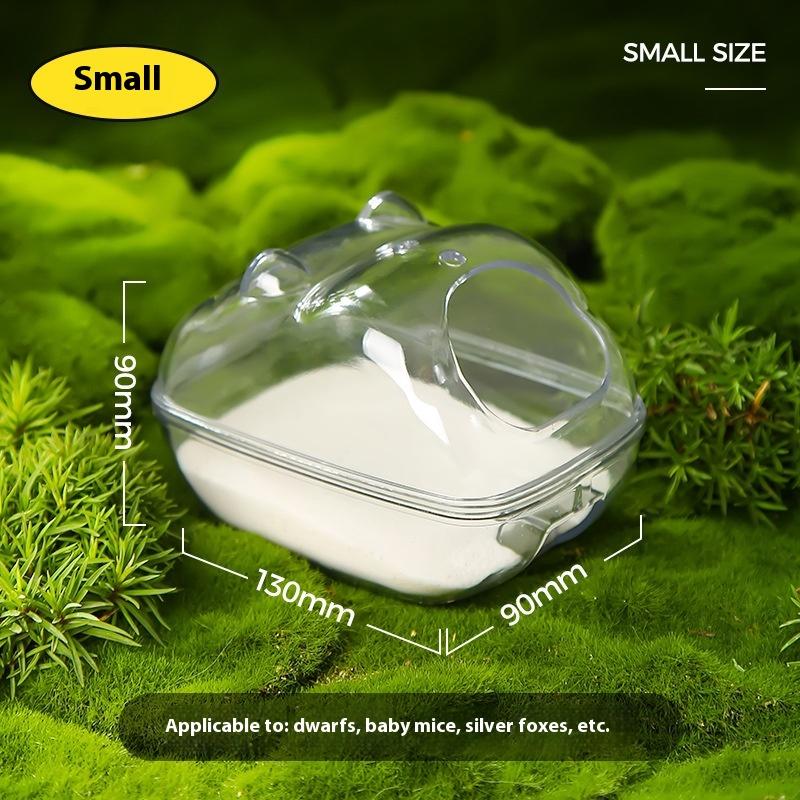 Прозрачная клетка для хомяка Внешняя ванная туалет песочница Легко чистить Большое пространство Съемная ванна Принадлежности для купания маленьких питомцев