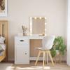 VidaXL Dressing Table with LED Lights, Makeup Table with Mirror and Drawer, Cosmetic Table with Compartment, Furniture 834970
