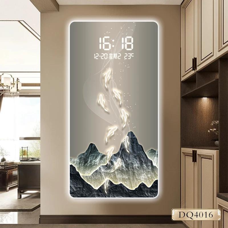 Девять рыб картина крыльцо декоративная живопись часы передовой смысл настенный светильник электронные часы прихожая подвесная картина