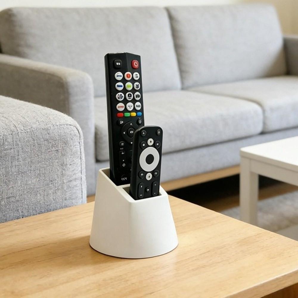 2-Hole Remote Control Holder Plastic Desk Remote Stand Desktop Container Living Room