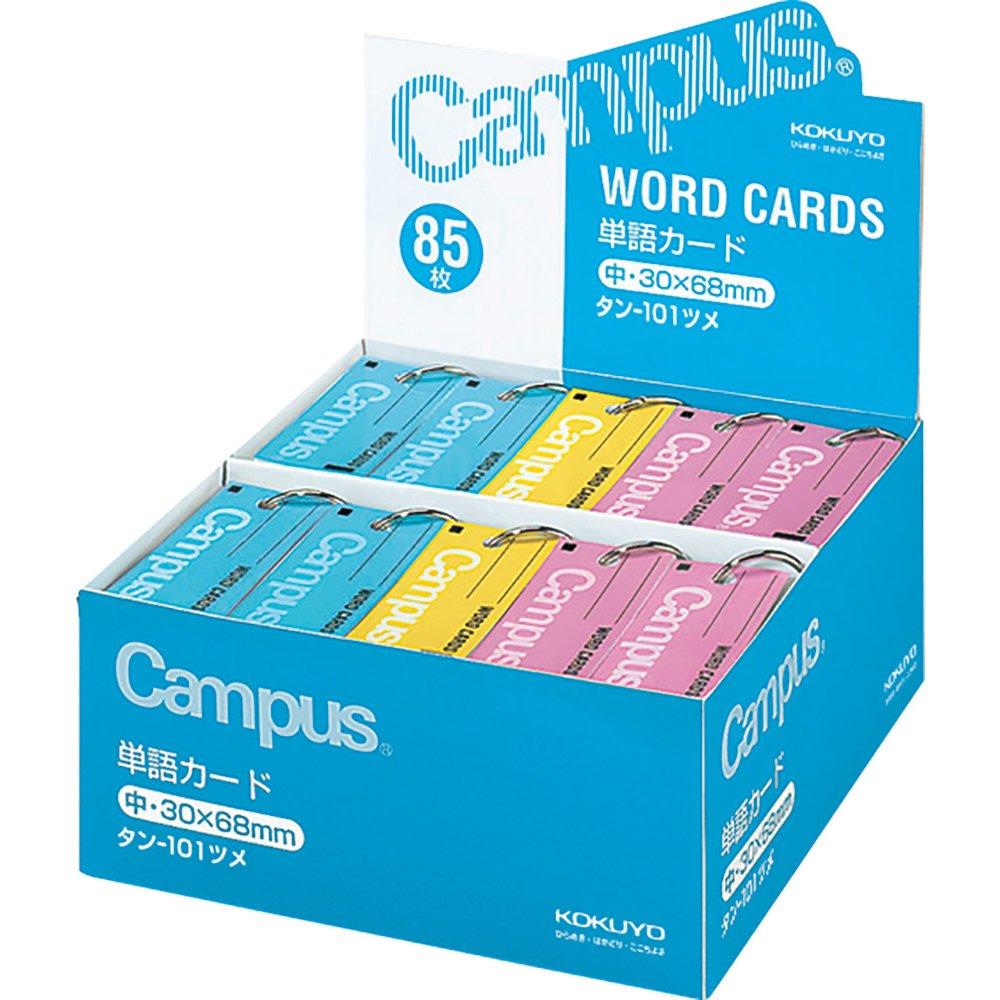 KOKUYO Vocabulary Medium Assorted 12 12 6 Yellow Notebooks/Flashcards, Size, Set Blue, Pink, (Tan-101 Tsume)