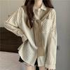 Women's Clothes Striped Long-sleeved Shirt Spring Summer Blouse New-style Shawl Fake Two Loose Temperament Shirt Casual Shirt