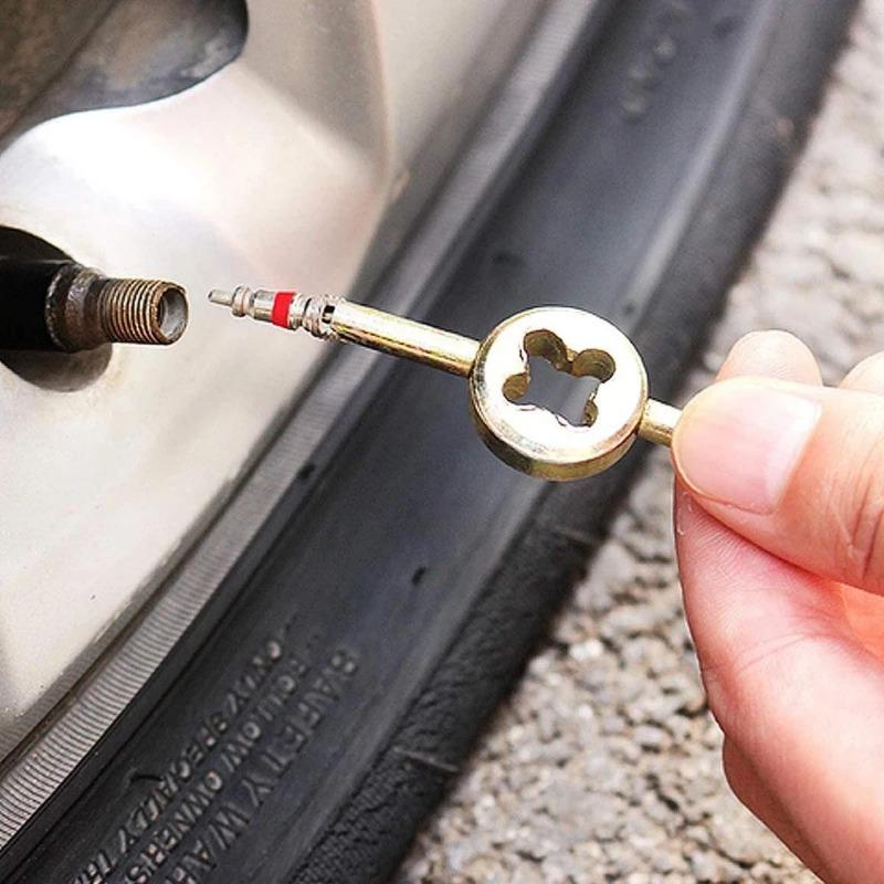 Набор из трех ключей для сердечников вентилей автомобильных шин, четыре в одном инструмента для ремонта, установки и разборки вентилей, ключ для электромобиля