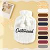 Personalized Custom Embroidered Text BS Rubber Hot Water Bottle Plush Cloth Cover Imitation Cloth Cover Hand Warmer Hot Water Bottle