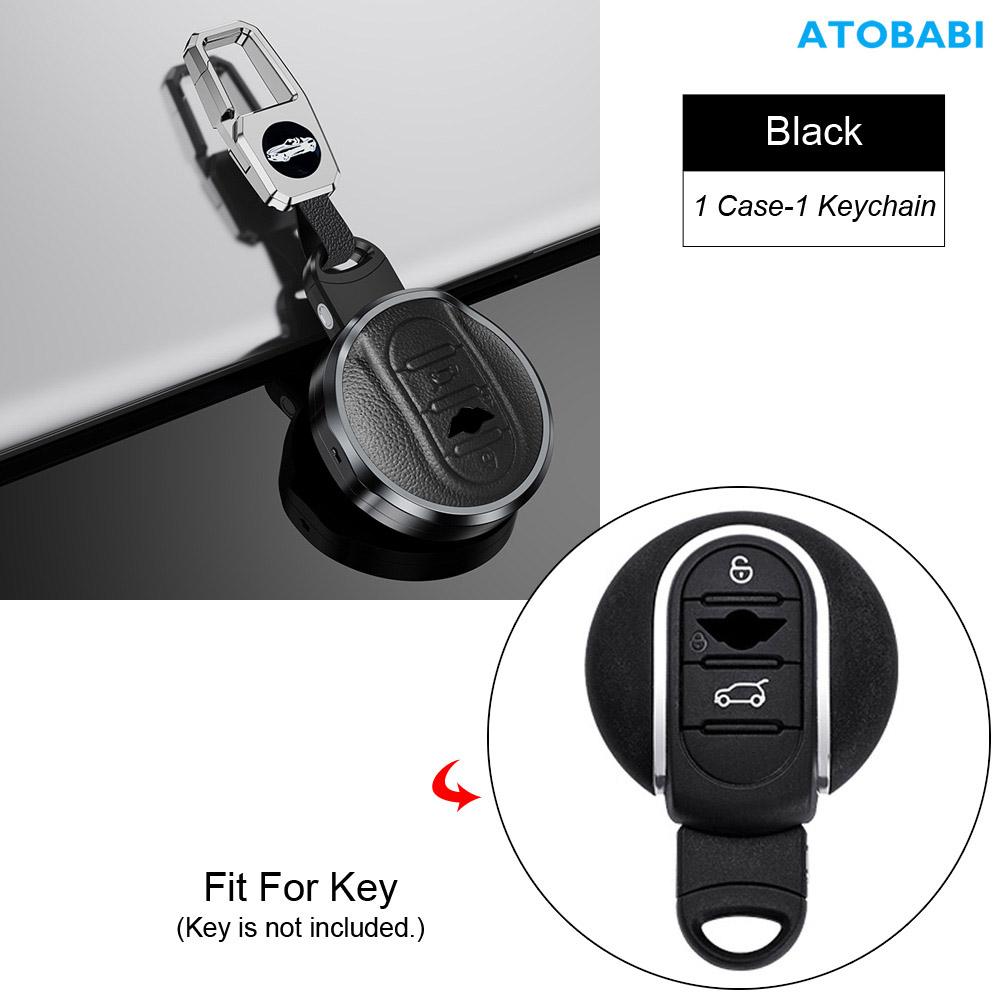 Aluminum Alloy With Leather Car Key Cover Remote Fobs Case Bag For BMW Mini Cooper S JCW Clubman F54 F55 F56 F57 F60 Countryman