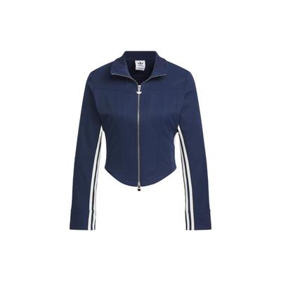 Совместная серия Originals X Notitle FW23, женская куртка с воротником на молнии в тройную полоску, синяя IN1050