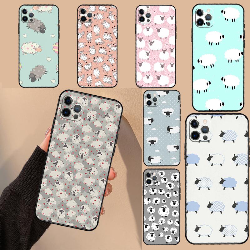 Милый Чехол для Телефона с Овечкой Для iPhone 17 16 15 14 13 11 12 Pro Max mini 16 Plus 16e 17 Air Защитный Чехол