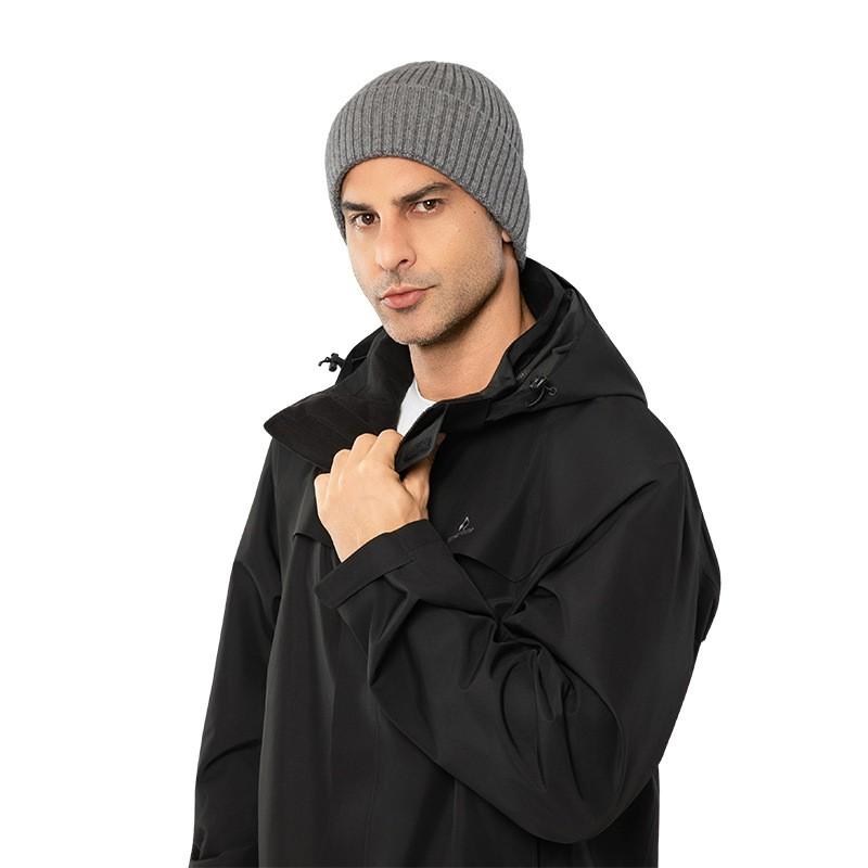 Unisex Warm Knitted Beanie Hat With Wide Brim Rabbit Wool Blend Winter Ski Cap Outdoor Cold Weather