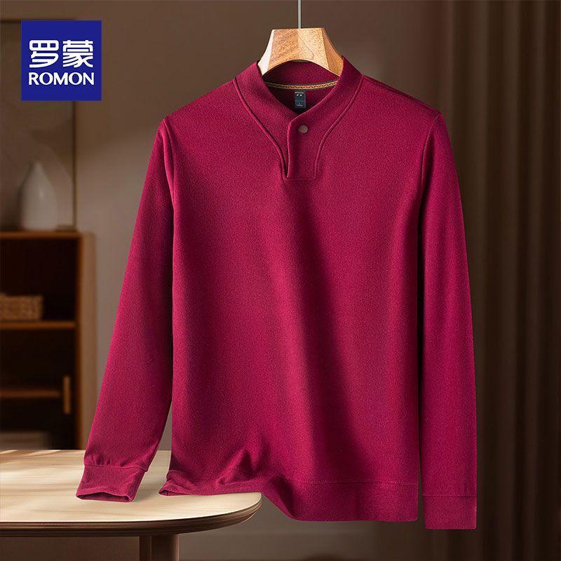 ROMON Мужской топ из нано-бархата с воротником-стойкой