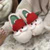 Fashion 2025 Winter New Fashion Santa Claus Design Casual Hairy Cotton Draggers for Women Soft Sole Comfortable Warm Cute Plush Slippers