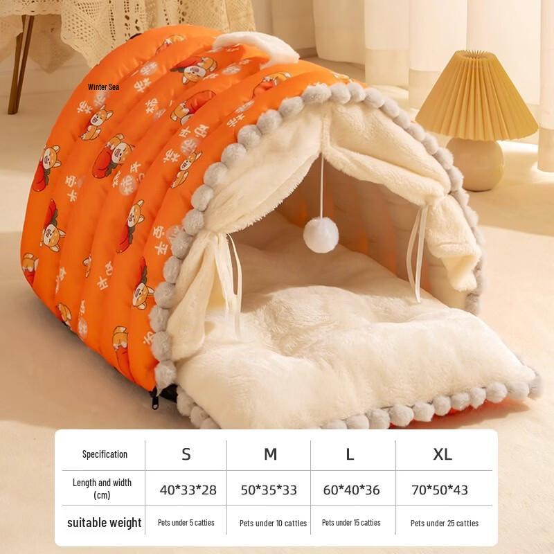 OEING Winter Warm Caterpillar Pet Bed