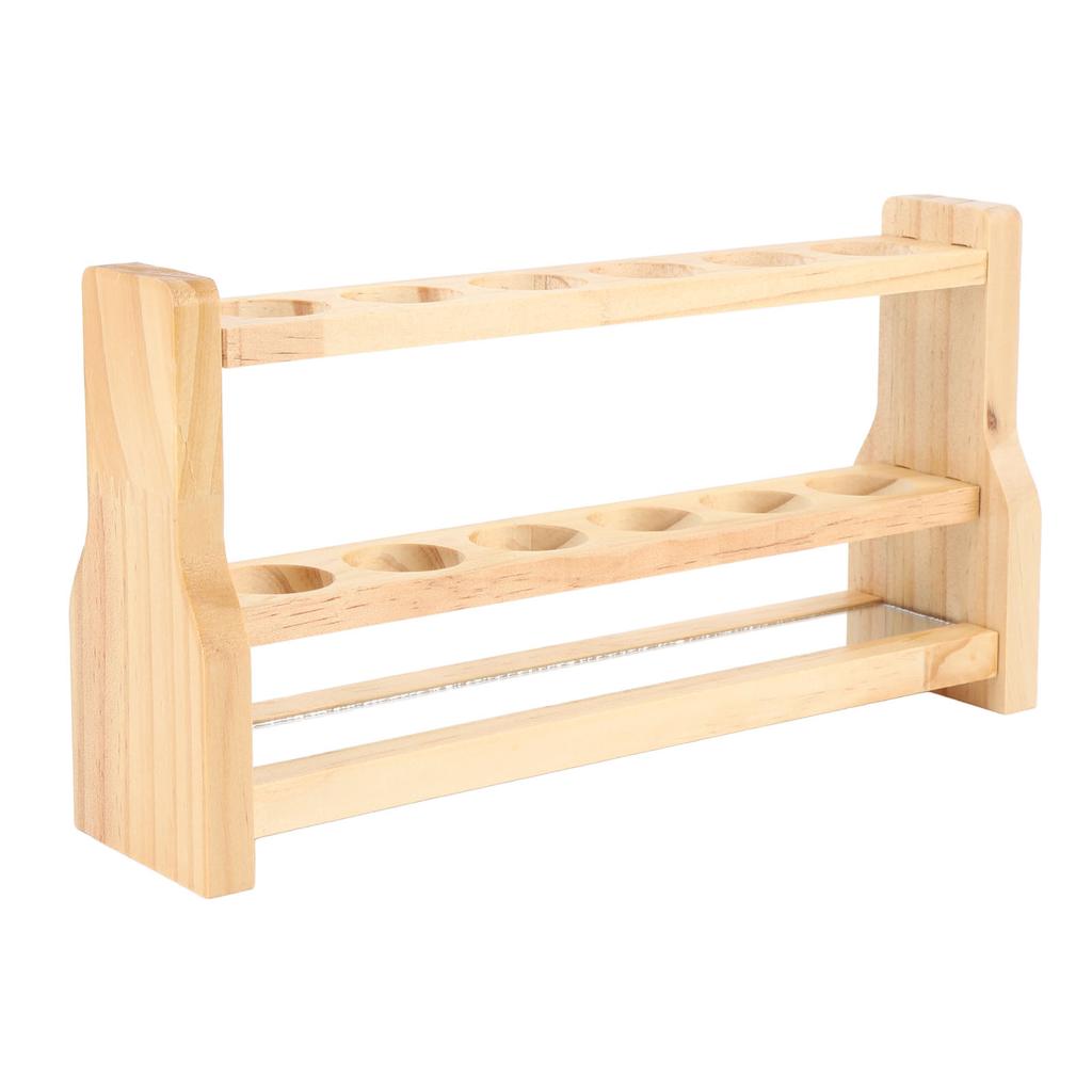 Wooden Test Tube Rack Storage 6 Round Hole Multifunctional Test Tube Stand Holder for Home Laborator