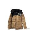 Men's Plaid Thickened Winter Down Jacket with Stand Collar