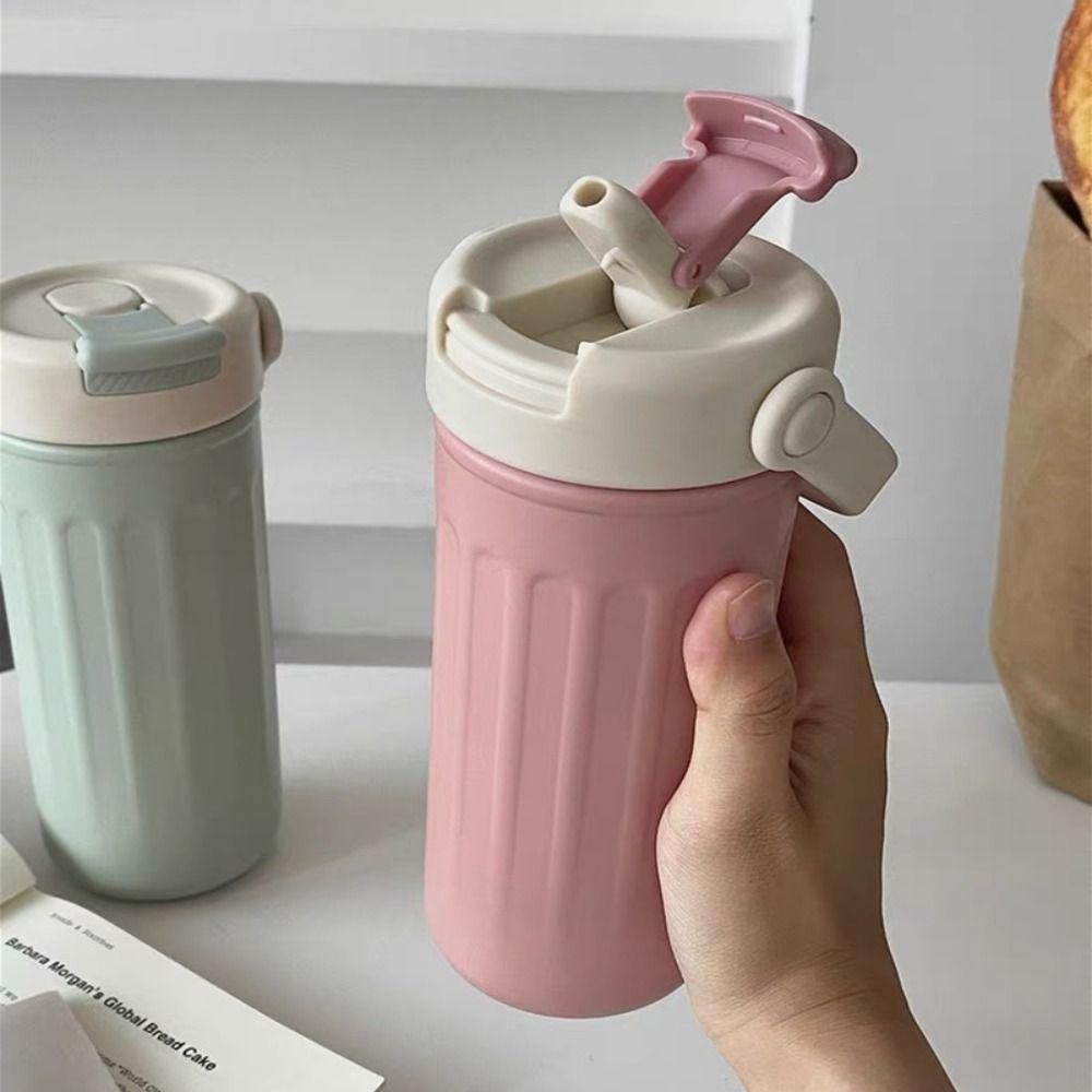 Термос из нержавеющей стали с изоляцией или охлаждением 500 мл, чашка для путешествий с трубочкой, для офиса