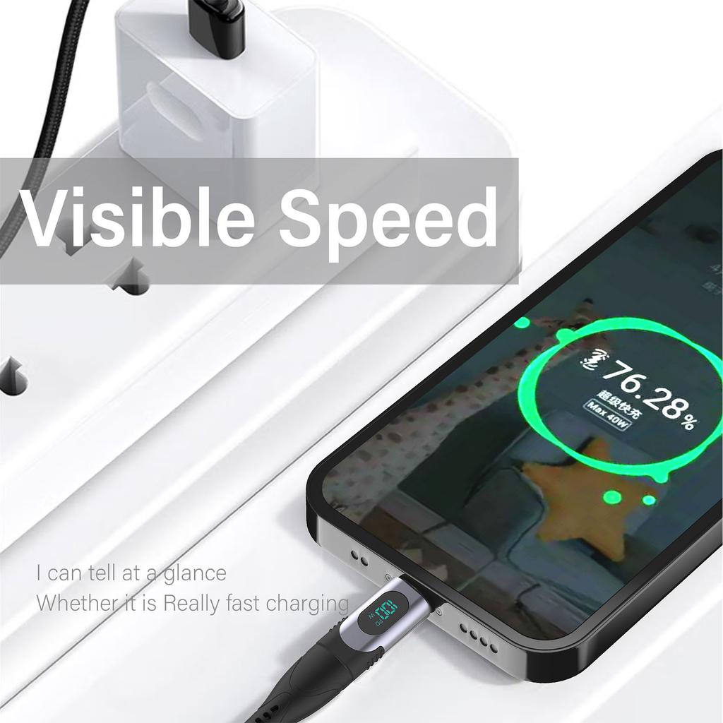 LED Display USB C Extenders Adapter 100W Fast Charging 480Mbps Data Transfer Support for Smartphones, Tablets, Laptops