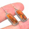Natural Orange Copper Turquoise 925 Solid Sterling Silver Earring 1.50" i8T54