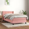 3130942 vidaXL Divan Bed with Mattress Pink 90x200 Cm Velvet