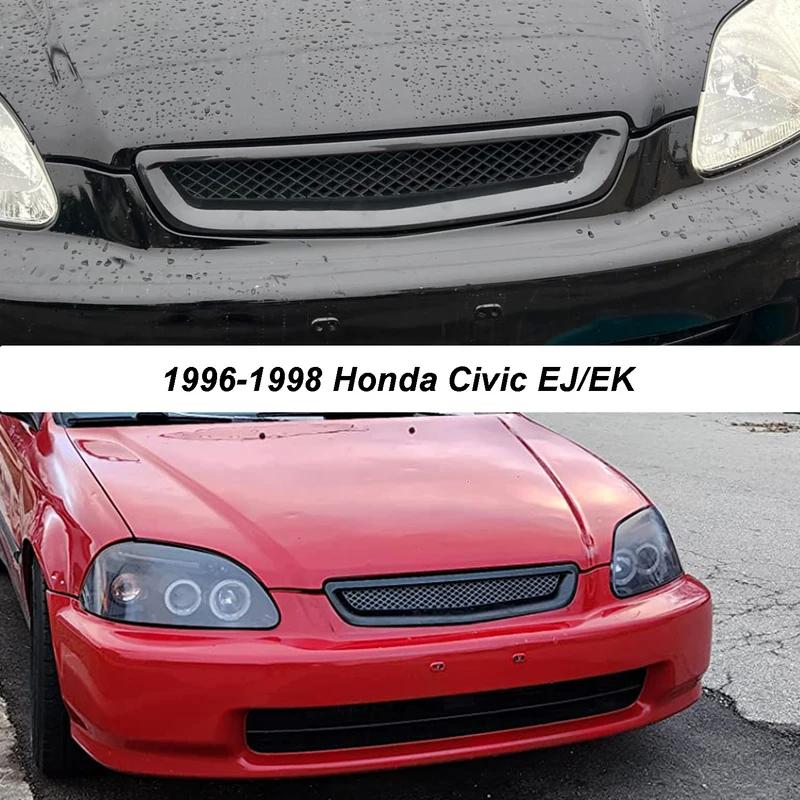 Черная Передняя Решетка Бампера Капота Сетка из АБС-Пластика для Honda Civic EK EJ 1996-1998 1999-2000 2001-2003 Гоночная Решетка Бампера