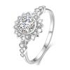 New Silver Color Ring Women Fashion Jewelry Flower Design Statement Rings Female for Party Delicate Girls Accessories Gifts