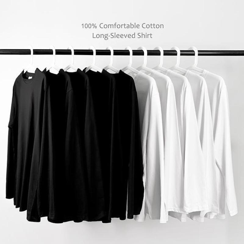 Хлопковая футболка с длинным рукавом, женская, свободного кроя, с круглым вырезом, универсальный топ