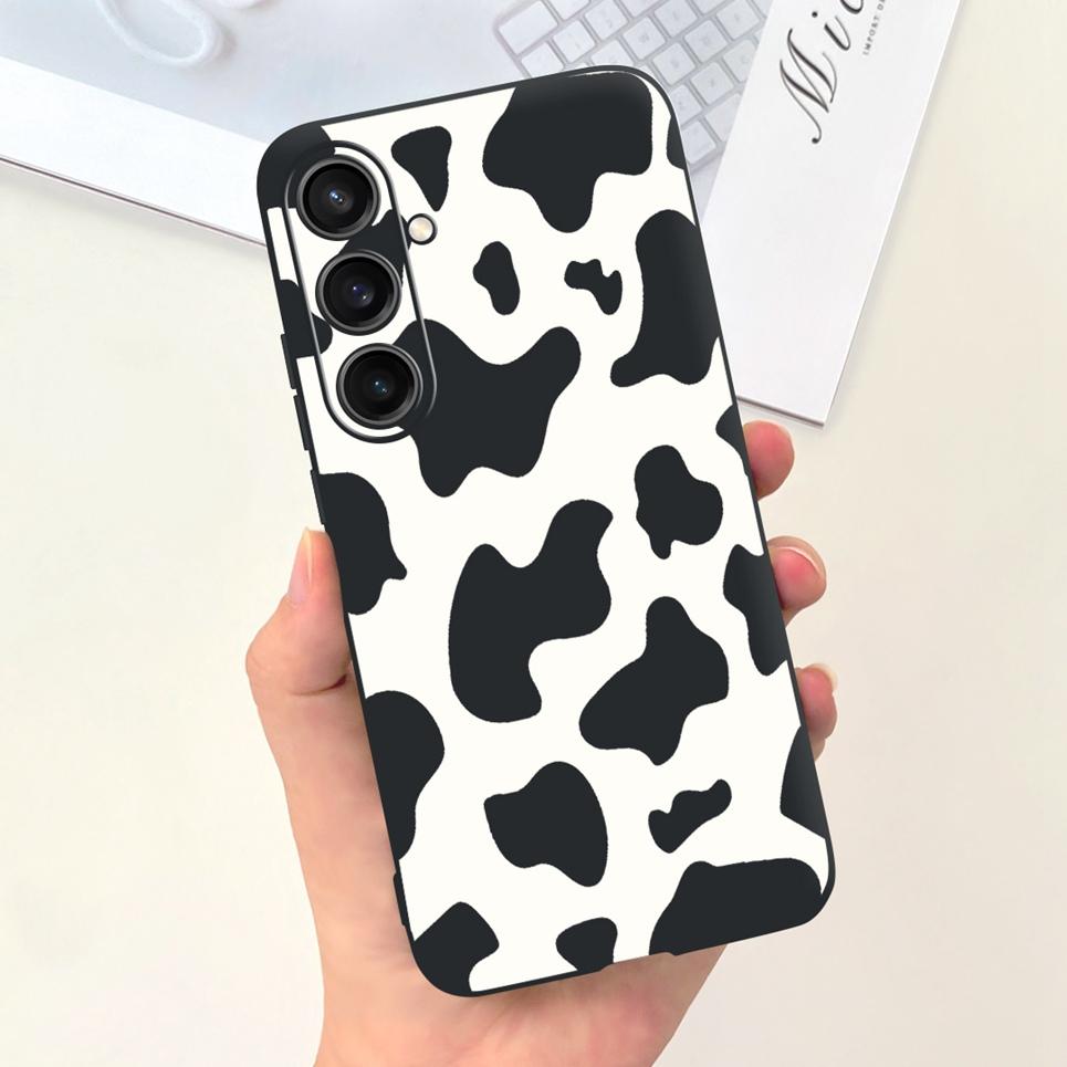 Для чехла Samsung Galaxy A35 A25 2023 5G Case SM-A356B SM-A256B Черный Кот Ночь Луны Модный Coque Etui Матовый Силиконовый Корпус