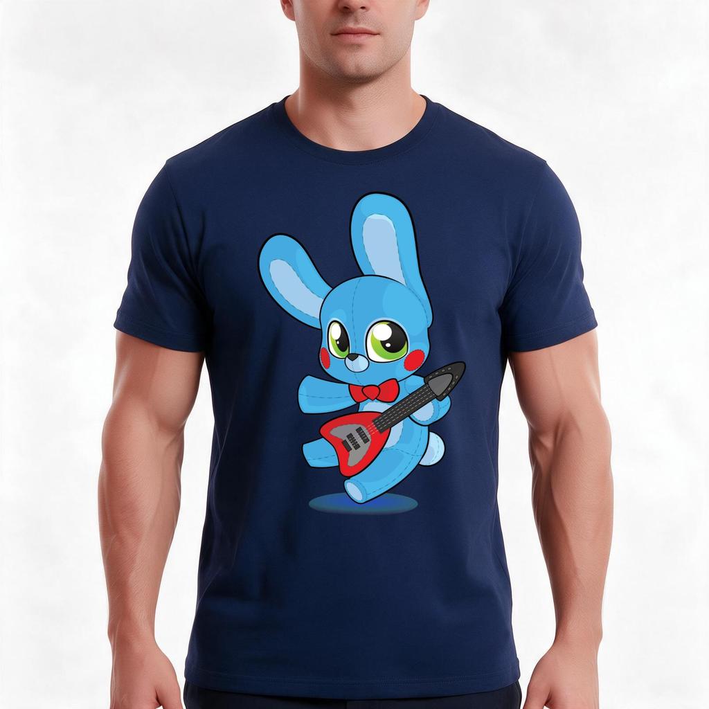 Plush Toy Bonnie Tshirt Summer Casual Cotton Tee Oversized Streetwear Tops Vintage Graphic Print Loose Fit Short Sleeve