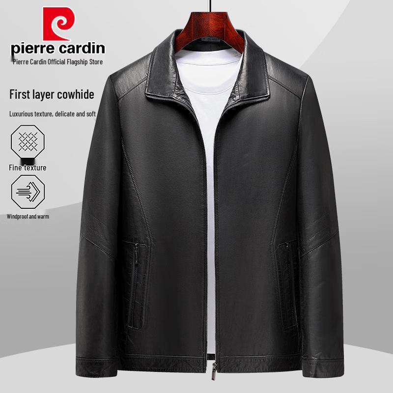 Pierre Cardin Men's Premium Top-Grain Cowhide Leather Jacket