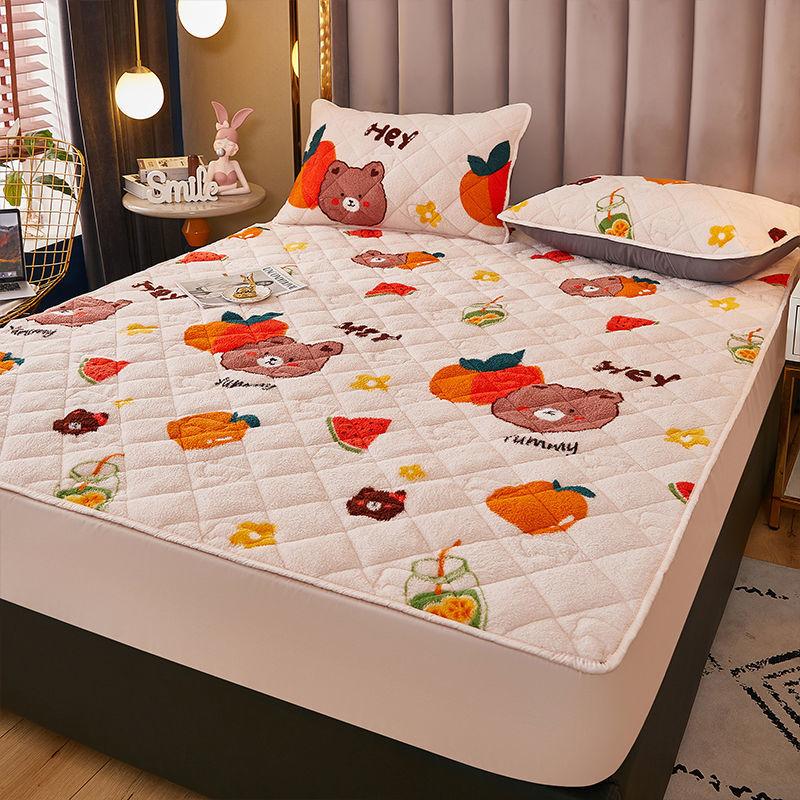 3 шт./компл. бархатное покрывало из ягненка, толстый стеганый коралловый бархатный чехол для матраса