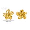 Early Autumn New Retro Stainless Steel Flower Earrings Wind High-end Light Luxury Medieval Earrings