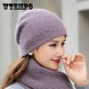 New Women Winter Hat Fashion Decorate Beanie Hat Rabbit Fur Blend Warm Winter Cap for Female Casual Streetwear Knitted Hat