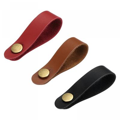 Uxcell Guitar Headjack Strap Neck Adapter Leather Strap Band for Guitar Black 3 Pieces