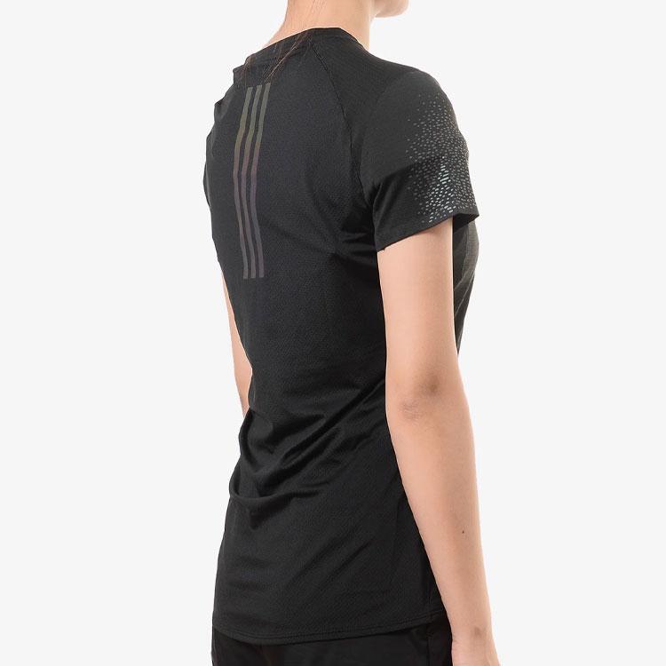 Adidas T Shirts Women's Black Crew Neck Moderate Straight Fit CG1096