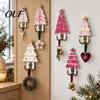 Pastel Christmas Ornament Hangers Wooden Tree Wall Hook, Decorative Hanger for Keys, Easy Install Hooks Mount Hanging Hook Holiday Home Decor