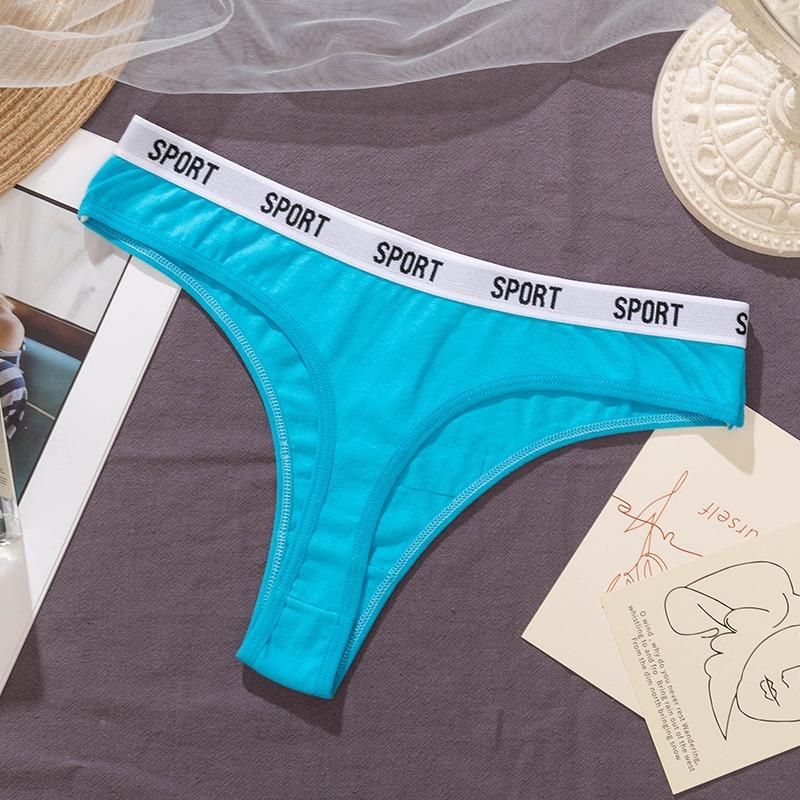 Хлопковые сексуальные стринги с низкой талией, модное женское нижнее белье, эластичные однотонные дышащие спортивные трусики, танга