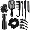 Professional Hair Styling Comb ABS Hair Styling Massage Wet Dry Hair Styling Tool Set with Mesh Set, Comb, Comb, & (Black Comb)