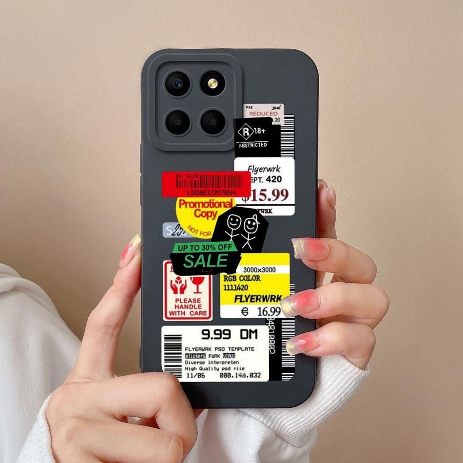 For Huawei Honor X6 X6S X6A Case Cartoon Liquid Silicone Full Coverage Anti Drop Phone Shell For HonorX6 X 6 X6 S A Bumper Funda