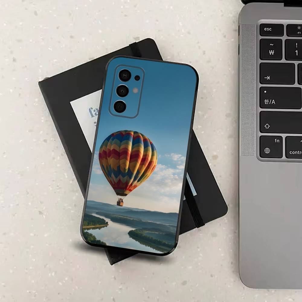 Cute Hot Air Balloon For Samsung Galaxy A73,J7,22,Note,72,41,31,8,9,52,71,53,32,Soft Black Silicone Cover Case