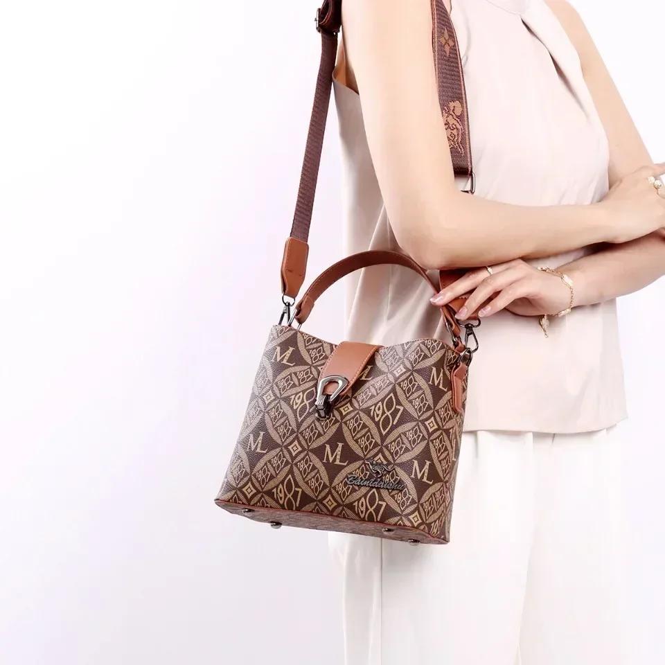 Новая женская портативная универсальная винтажная печатная сумка-мессенджер большой вместимости